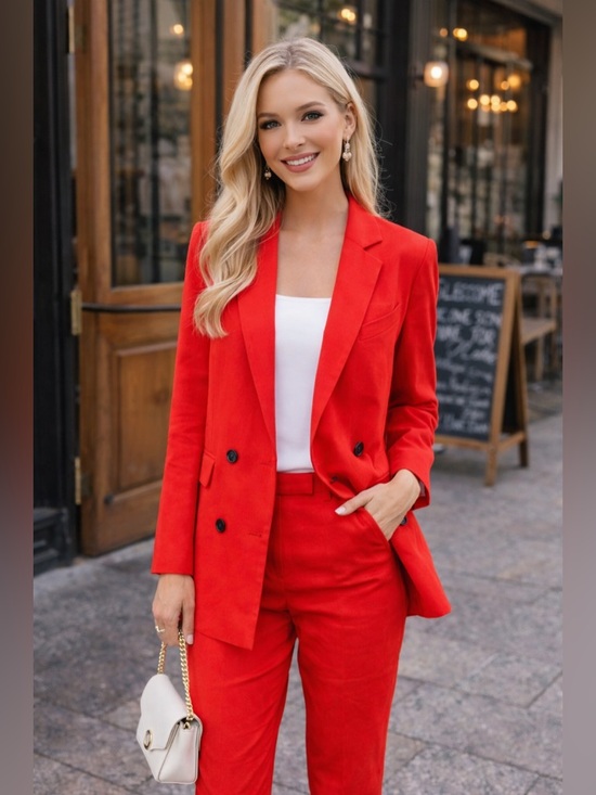 Theory Jackets & Blazers - NEW Theory Women's Piazza Jacket in Scarlet Size 8 Color Red